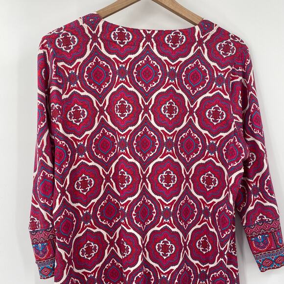 Coolibar Oceanside Tunic Dress UPF 50+ Sun Protection Mini Printed Pink Womens L - Picture 4 of 7